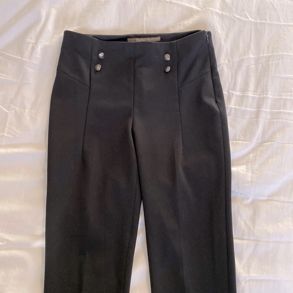Zara black high waisted ankle cuffed slacks